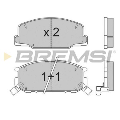BP2537.JPG Kit Pastiglie Freno Anteriore Toyota Previa Bp2537 04465-28040 S.f. Akebono Bremsi