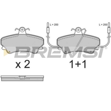 BP2557.JPG Kit Pastiglie Freno Anteriore Renault Espace Ii Bp2557 60 25 170 170 Con Contatto Segnalazione Usura S.f. Lucas Girli