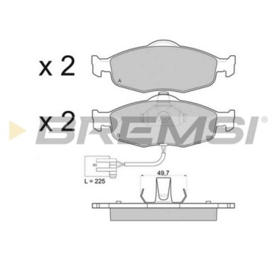 BP2561.JPG Kit Pastiglie Freno Anteriore Ford Cougar (ec) Bp2561 1 022 079 Con Contatto Segnalazione Usura S.f. Ate Bremsi
