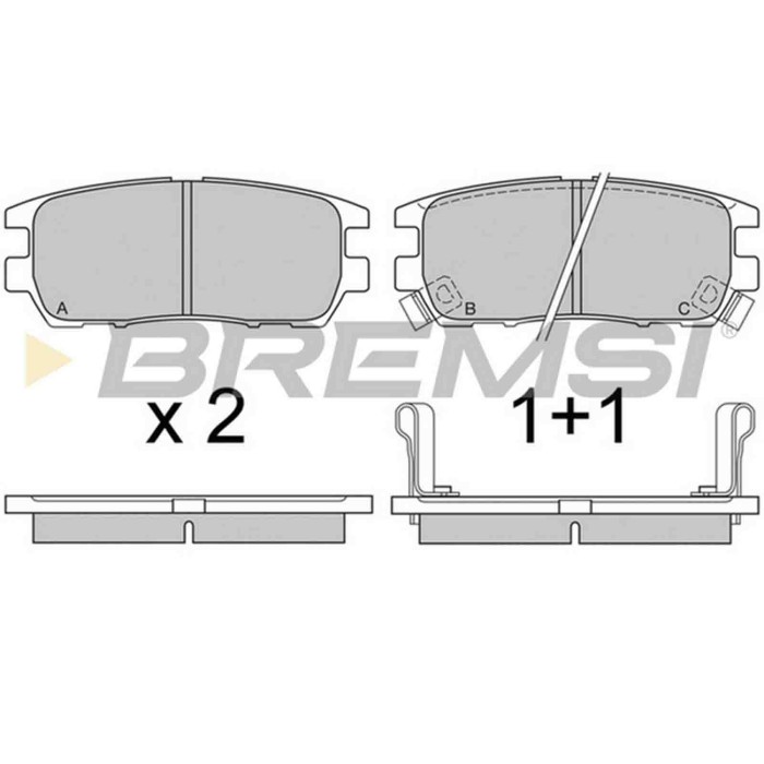 BP2574.JPG Kit Pastiglie Freno Posteriore Mitsubishi Delica / Space Gear Bp2574 Mb 389 572 S.f. Akebono Bremsi