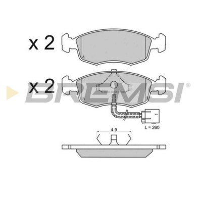 BP2583.JPG Kit Pastiglie Freno Anteriore Ford Escort Iv (gaf Awf Abft) Bp2583 1 659 937 Con Contatto Segnalazione Usura S.f. Ate