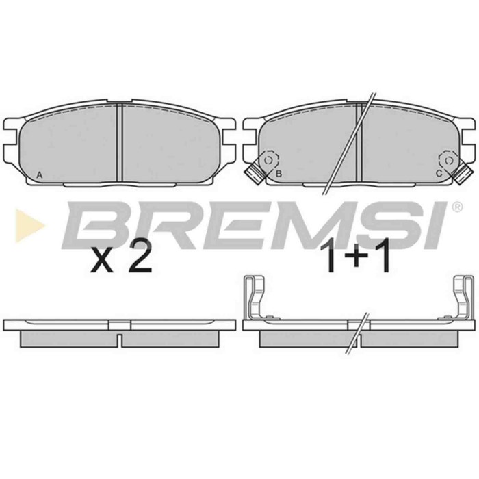 BP2588.JPG Kit Pastiglie Freno Anteriore Mitsubishi Lancer Iii Lancer Iii Station Wagon Bp2588 Mb699577 S.f. Akebono Bremsi