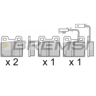 BP2607.JPG Kit Pastiglie Freno Posteriore Alfa Romeo 75 Bp2607 0060 760 092 Con Contatto Segnalazione Usura S.f. Ate Bremsi