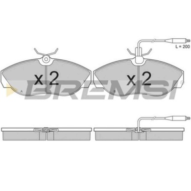 BP2614.JPG Kit Pastiglie Freno Anteriore Citroen Jumper I Autobus (230p) Bp2614 16 172 804 80 Con Contatto Segnalazione Usura Br