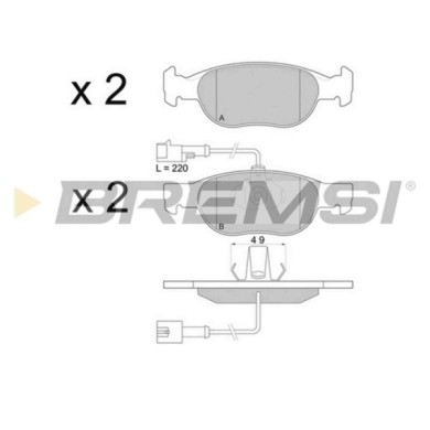 BP2676.JPG Kit Pastiglie Freno Anteriore Alfa Romeo 145 Bp2676 7 736 208 4 Con Contatto Segnalazione Usura S.f. Ate Bremsi