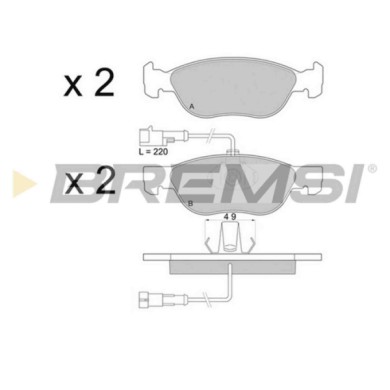 BP2677.JPG Kit Pastiglie Freno Anteriore Alfa Romeo 145 146 Bp2677 000 9 950 778 Con Contatto Segnalazione Usura S.f. Ate Bremsi