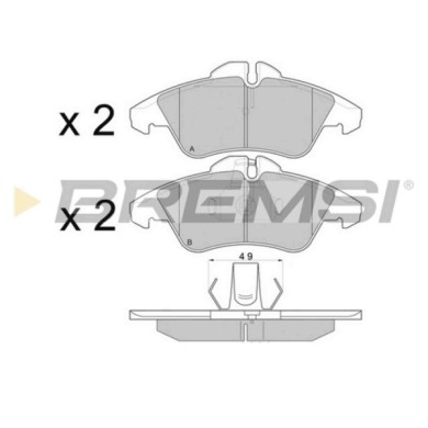 BP2687.JPG Kit Pastiglie Freno Anteriore Mercedes-benz Sprinter 2-t Furgonato (b901 B902) Bp2687 004 420 55 20 Oe S.f. Ate Brems