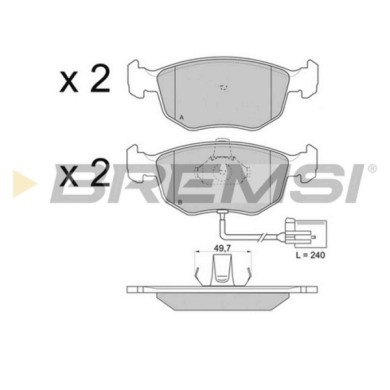 BP2707.JPG Kit Pastiglie Freno Anteriore Ford Mondeo I (gbp) Bp2707 1 022 078 Con Contatto Segnalazione Usura S.f. Ate Bremsi