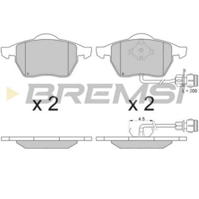 BP2733.JPG Kit Pastiglie Freno Anteriore Audi A8 Bp2733 4d0 615 116 Aa Con Contatto Segnalazione Usura S.f. Ate Bremsi