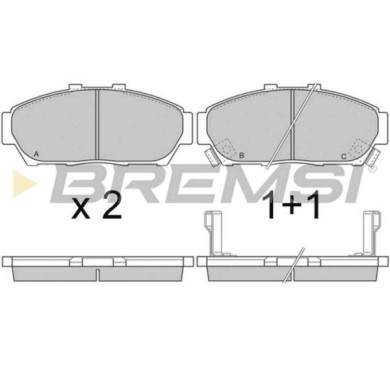 BP2736.JPG Kit Pastiglie Freno Anteriore Honda Integra Coupú Bp2736 45022st7000 S.f. Akebono Bremsi