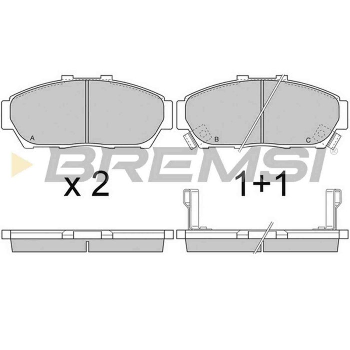 BP2736.JPG Kit Pastiglie Freno Anteriore Honda Integra Coupú Bp2736 45022st7000 S.f. Akebono Bremsi