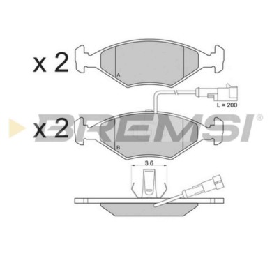 BP2776.JPG Kit Pastiglie Freno Anteriore Fiat Palio Palio Weekend Siena Bp2776 7 173 815 6 Con Contatto Segnalazione Usura S.f. 