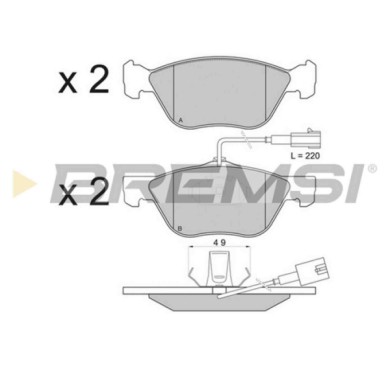 BP2838.JPG Kit Pastiglie Freno Anteriore Alfa Romeo 145 (930) Bp2838 7 175 303 9 Con Contatto Segnalazione Usura S.f. Ate Bremsi