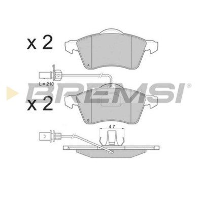 BP2868.JPG Kit Pastiglie Freno Anteriore Volkswagen Transporter T4 Autobus (70b 70c 7db 7dk 70j 70k 7dc 7 Bp2868 7d0 698 151 D S
