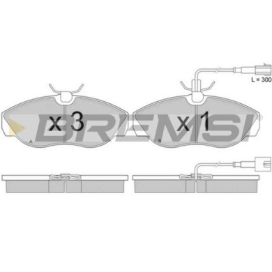 BP2888.JPG Kit Pastiglie Freno Anteriore Citroen Jumper I Furgonato (230l) Bp2888 16 172 790 80 Con Contatto Segnalazione Usura 