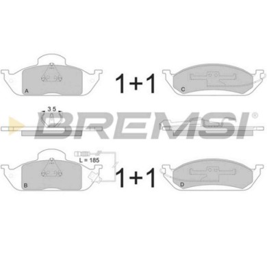 BP2897.JPG Kit Pastiglie Freno Anteriore Mercedes-benz Classe M Bp2897 163 420 12 20 Con Contatto Segnalazione Usura S.f. Kelsey