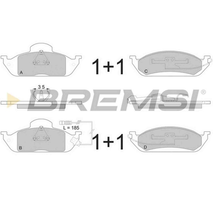 BP2897.JPG Kit Pastiglie Freno Anteriore Mercedes-benz Classe M Bp2897 163 420 12 20 Con Contatto Segnalazione Usura S.f. Kelsey