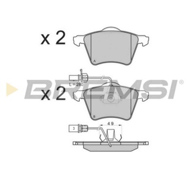 BP2900.JPG Kit Pastiglie Freno Anteriore Ford Galaxy Seat Alhambra Volkswagen Sharan Bp2900 1 201 124 Con Contatto Segnalazione 