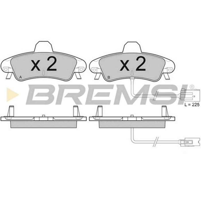 BP2932.JPG Kit Pastiglie Freno Posteriore Ford Cougar (ec) Bp2932 1 088 938 Con Contatto Segnalazione Usura S.f. Bendix Bremsi