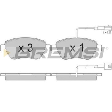 BP2942.JPG Kit Pastiglie Freno Anteriore Abarth 500c / 595c / 695c Bp2942 Con Contatto Segnalazione Usura S.f. Bosch Bremsi