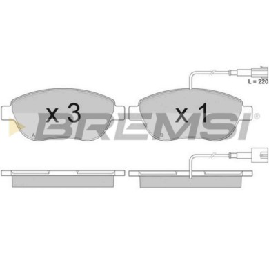 BP2943.JPG Kit Pastiglie Freno Anteriore Fiat Doblo Mpv / Space Wagon (119 223) Bp2943 4254.09 Con Contatto Segnalazione Usura S