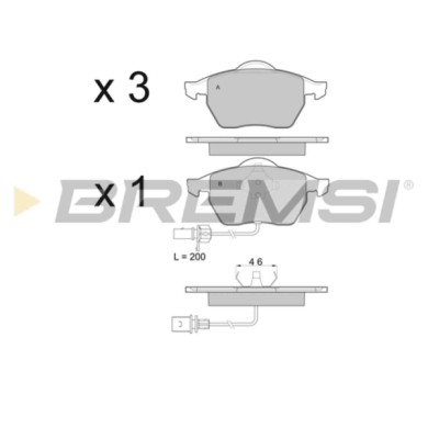 BP2978.JPG Kit Pastiglie Freno Anteriore Ford Galaxy Seat Alhambra Volkswagen Sharan Bp2978 1 133 046 Con Contatto Segnalazione 