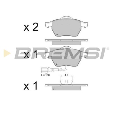 BP2984.JPG Kit Pastiglie Freno Anteriore Audi A3 (8l1) Bp2984 1j0 698 151 M Con Contatto Segnalazione Usura S.f. Ate Bremsi