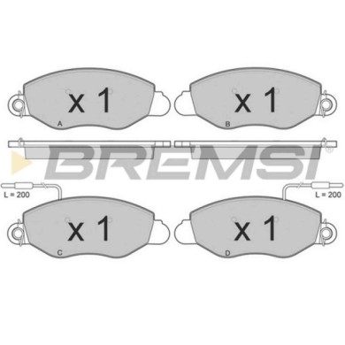 BP3016.JPG Kit Pastiglie Freno Anteriore Renault 30 18 Nissan Cabstar E Bp3016 06903081-0 Con Contatto Segnalazione Usura S.f. B