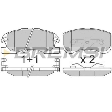 BP3018.JPG Kit Pastiglie Freno Anteriore Daihatsu Move Sirion Yrv Bp3018 04491-97201 S.f. Akebono Bremsi