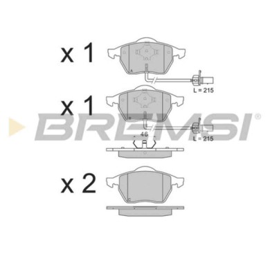 BP3071.JPG Kit Pastiglie Freno Anteriore Audi A4 B6 (8e2) Bp3071 4b0 698 151 A Con Contatto Segnalazione Usura S.f. Ate Bremsi