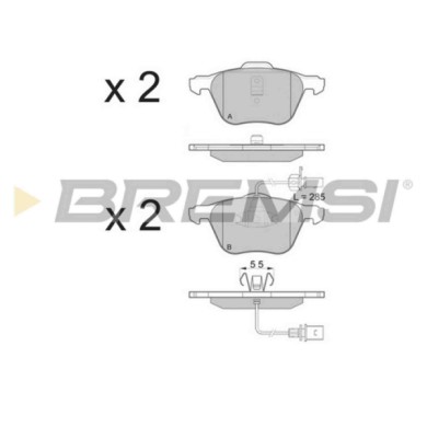 BP3076.JPG Kit Pastiglie Freno Anteriore Ford Galaxy I (wgr) Bp3076 1 109 014 Con Contatto Segnalazione Usura S.f. Ate Bremsi