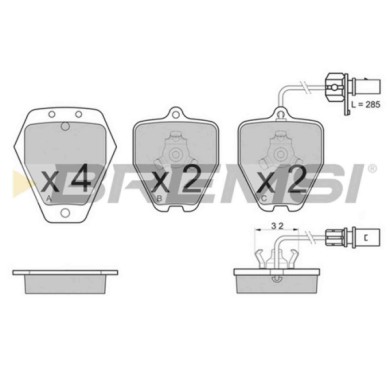 BP3119.JPG Kit Pastiglie Freno Anteriore Audi A4 A4 Avant A6 A6 Avant Bp3119 4b0 698 151 Ae Con Contatto Segnalazione Usura Brem