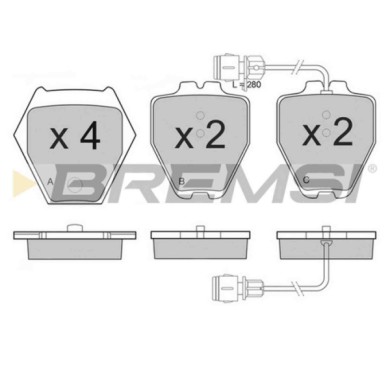 BP3122.JPG Kit Pastiglie Freno Anteriore Audi A6 A6 Avant A8 Bp3122 4d0 698 151 Ac Con Contatto Segnalazione Usura S.f. Lucas Gi