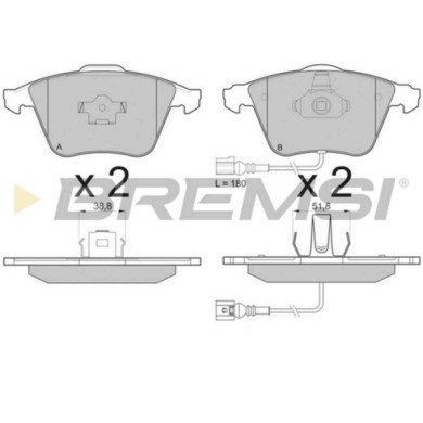 BP3136.JPG Kit Pastiglie Freno Anteriore Audi A3 (8p1) Bp3136 1k0698151b Con Contatto Segnalazione Usura S.f. Ate Bremsi
