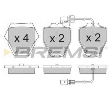 BP3151.JPG Kit Pastiglie Freno Anteriore Volkswagen Phaeton Bp3151 3d0698151b Con Contatto Segnalazione Usura S.f. Lucas Girling