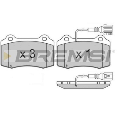 BP3161.JPG Kit Pastiglie Freno Anteriore Jaguar S-type Ii (x200) Bp3161 Con Contatto Segnalazione Usura S.f. Brembo Bremsi