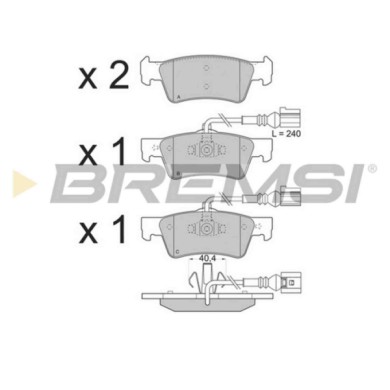 BP3282.JPG Kit Pastiglie Freno Posteriore Volkswagen Touareg Bp3282 7l6 698 451 Con Contatto Segnalazione Usura S.f. Ate Bremsi