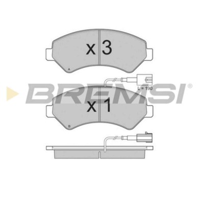 BP3323.JPG Kit Pastiglie Freno Anteriore Citroen Jumper Ii Autobus Bp3323 1612433680 Con Contatto Segnalazione Usura S.f. Brembo