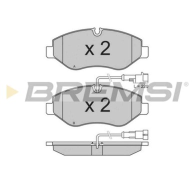 BP3334.JPG Kit Pastiglie Freno Anteriore Nissan Cabstar (f24m F24w) Bp3334 D1060-mb200 Con Contatto Segnalazione Usura S.f. Brem