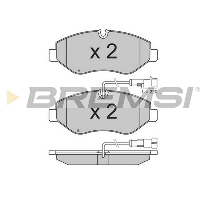 BP3334.JPG Kit Pastiglie Freno Anteriore Nissan Cabstar (f24m F24w) Bp3334 D1060-mb200 Con Contatto Segnalazione Usura S.f. Brem