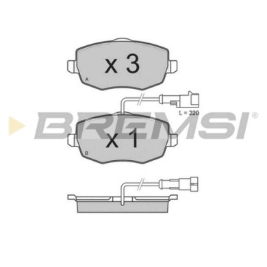 BP3338.JPG Kit Pastiglie Freno Anteriore Lancia Ypsilon Bp3338 7 736 433 1 Con Contatto Segnalazione Usura S.f. Lucas Girling Br