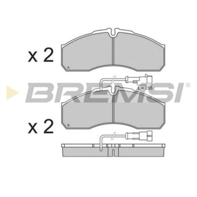 BP3360.JPG Kit Pastiglie Freno Anteriore Nissan Cabstar (f24m F24w) Bp3360 41060-mb225 Con Contatto Segnalazione Usura S.f. Brem