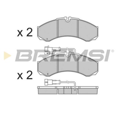 BP3361.JPG Kit Pastiglie Freno Posteriore Nissan Cabstar (f24m F24w) Bp3361 41060-9x126 Con Contatto Segnalazione Usura S.f. Bre