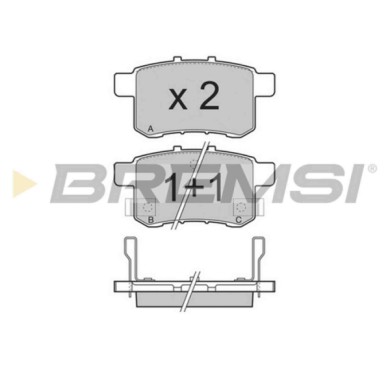 BP3370.JPG Kit Pastiglie Freno Posteriore Honda Accord Viii Accord Viii Station Wagon Bp3370 43022-ta0-a00 S.f. Nissin Bremsi
