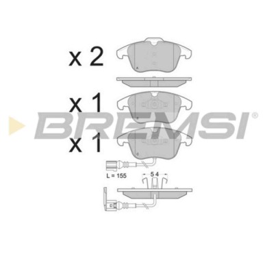 BP3394.JPG Kit Pastiglie Freno Anteriore Audi Q3 (8ub 8ug) Bp3394 5n0 698 151 Con Contatto Segnalazione Usura S.f. Ate Bremsi