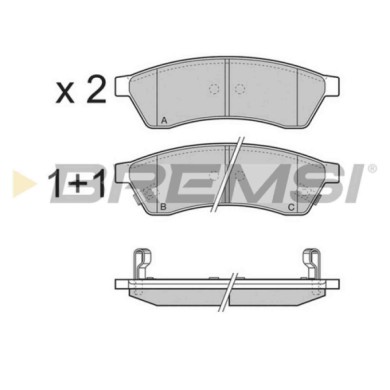 BP3400.JPG Kit Pastiglie Freno Posteriore Chevrolet Epica Bp3400 96475028 S.f. Brembo Bremsi
