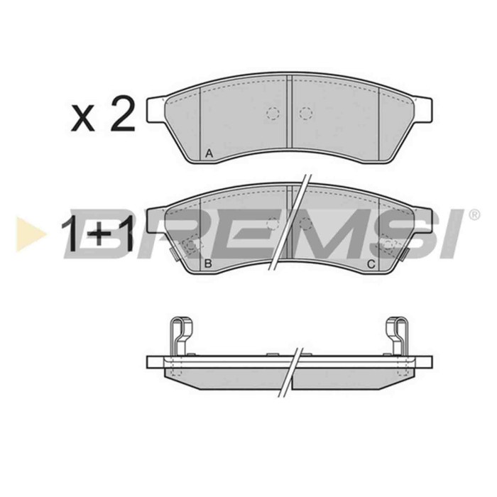 BP3400.JPG Kit Pastiglie Freno Posteriore Chevrolet Epica Bp3400 96475028 S.f. Brembo Bremsi