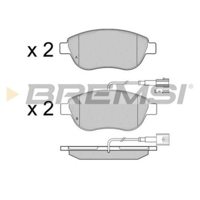 BP3426.JPG Kit Pastiglie Freno Anteriore Fiat Punto Evo (199) Bp3426 5 741 585 Con Contatto Segnalazione Usura S.f. Bosch Bremsi