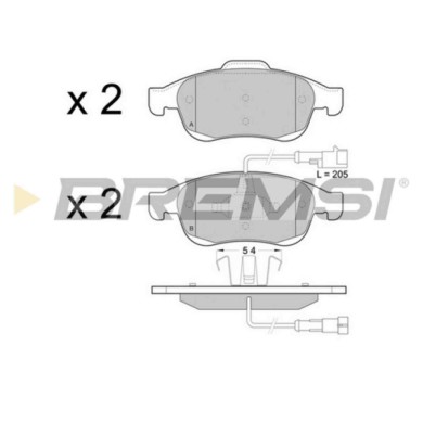 BP3436.JPG Kit Pastiglie Freno Anteriore Alfa Romeo Giulietta Bp3436 77365355 Con Contatto Segnalazione Usura S.f. Ate Bremsi