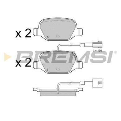 BP3489.JPG Kit Pastiglie Freno Posteriore Fiat 500 500/595/695 500 C 500c/595c/695c Bp3489 7 177 011 0 Con Contatto Segnalazione